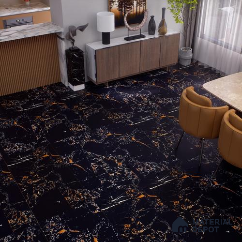 Marble Floor & Wall Tile | TL 00923 Golden Marshal 4 ft x 2 ft Vitrified Tile - 9 mm | Suitable For Living Room, Bedroom, Dining Area
