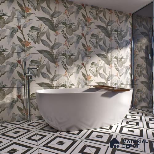 Tropical Wall Tile TL 00936 C Marlboro Ice Decor 2 4 ft x 2 ft Carving Matte Finish Vitrified Tile - 9 mm | Suitable for Living Room, Bedroom & Bathroom