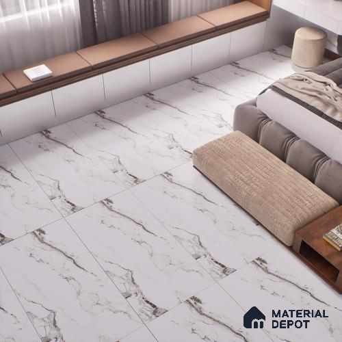 Marble Floor & Wall Tile | TL 00925 Saturio Earth 4 ft x 2 ft Vitrified Tile - 9 mm | Suitable For Living Room, Bedroom, Dining Area
