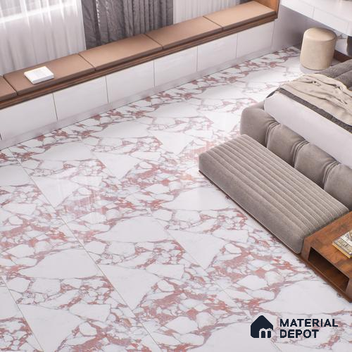 Marble Floor & Wall Tile | TL 01030 Saturio Mars 4 ft x 2 ft Vitrified Tile - 9 mm | Suitable For Living Room, Bedroom, Dining Area