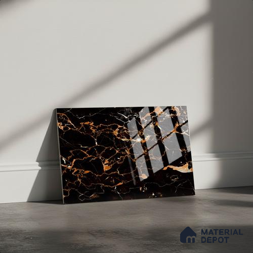 TL 01906 A Midnight Black Dark 18 x 12 inch Glossy Finish Ceramic Wall Tile - 6 mm