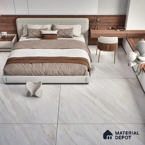 TL 01127 Lasa Bianco Carving Matte Finish 1800 x 1200 mm Vitrified Large Format Wall & Floor Tile - 9 mm | Adhesive and Spacers Must be Used During Installation