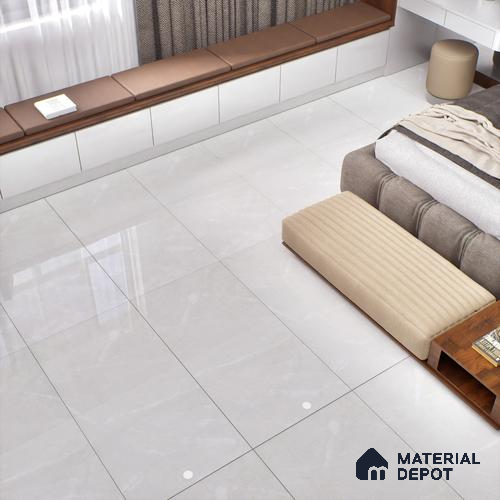 Marble Floor & Wall Tile | TL 01094 Line Grey 4 ft x 2 ft Glossy Finish Vitrified Tile - 9 mm (Random 01) | Suitable For Living Room, Bedroom, Dining Area