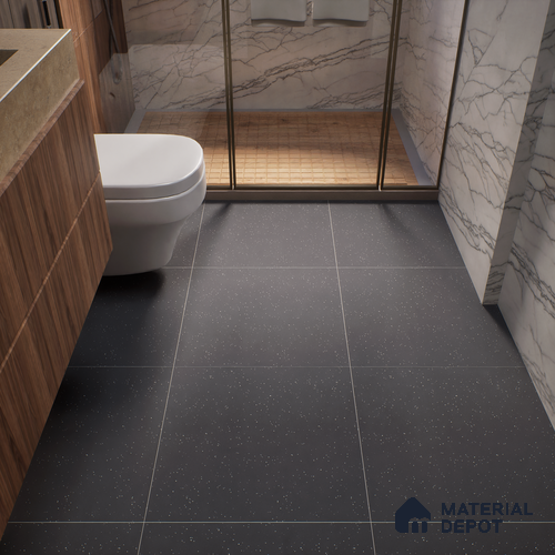TL 01116 Coal Matte Finish 600 x 600 mm Plain Full Body Vitrified Wall & Floor Tile - 9 mm