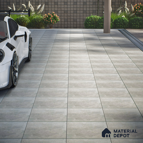 TL 02788 Powder Grey 400 x 400 mm Matte Finish Vitrified Parking Floor Tile - 12 mm | Pattern Alignment May Vary | 2-3 mm Spacer is Mandatory