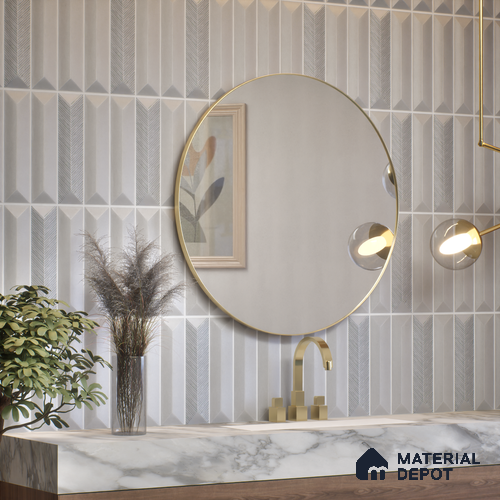 Subway Wall Tile TL 04999 E Lucent Decor Knitted Fabric Lilac 12 x 3 inch Ceramic Matte Finish - 6 mm | Suitable for Highlighter Walls, Foyer, Bathroom, Kitchen Wall & Backsplashes