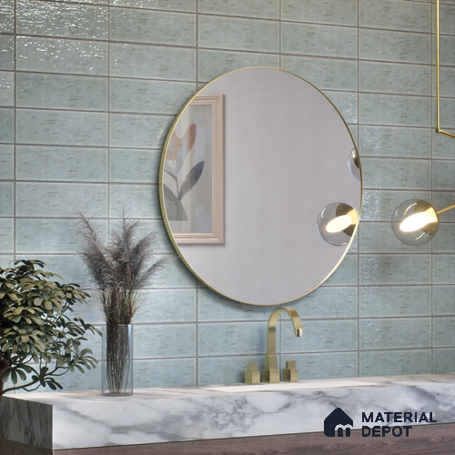 Subway Wall Tile TL 05003 C Lucent Vertiline Brick Grey 9 x 3 inch Ceramic Glossy Finish - 9 mm | Suitable for Highlighter Walls, Foyer, Bathroom, Kitchen Wall & Backsplashes