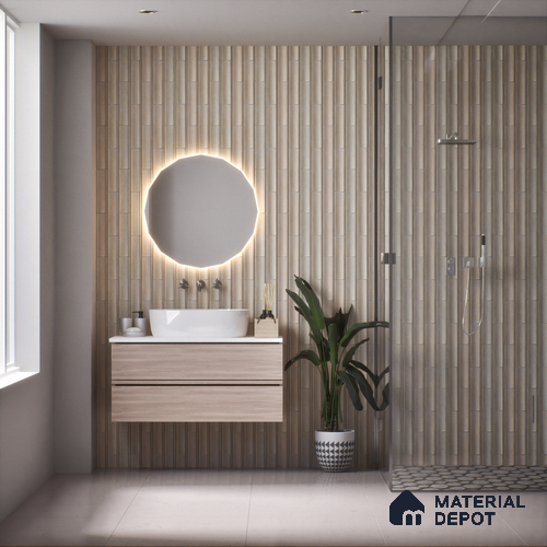 Subway Wall Tile TL 05000 Lucent Ivory Dune 12 x 3 inch Ceramic Matte Finish - 6 mm | Suitable for Highlighter Walls, Foyer, Bathroom, Kitchen Wall & Backsplashes