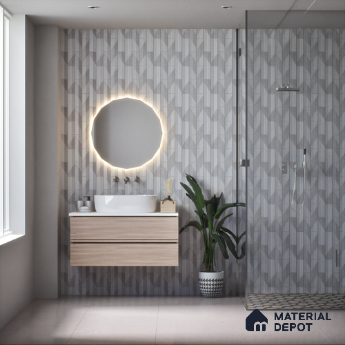 Subway Wall Tile TL 05001 F Lucent Liner White Lilac 12 x 3 inch Ceramic Matte Finish - 9 mm | Suitable for Highlighter Walls, Foyer, Bathroom, Kitchen Wall & Backsplashes