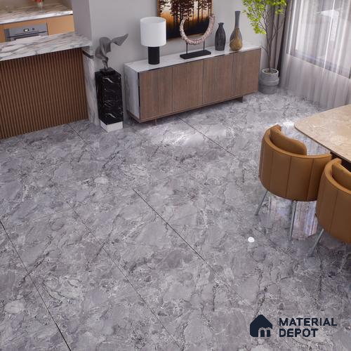 TL 00829 Fontana Silver 1200x600 mm Random Face Endless Glossy Finish Vitrified Wall & Floor Tile - 9 mm