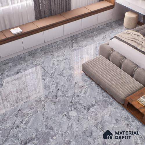 TL 00829 Fontana Silver 1200x600 mm Random Face Endless Glossy Finish Vitrified Wall & Floor Tile - 9 mm