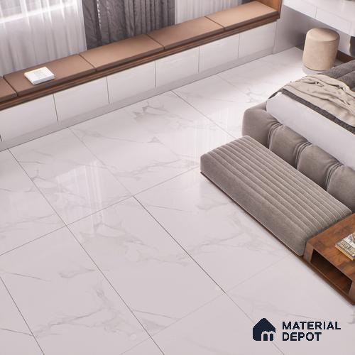 TL 00817 Statuario White 1200x600 mm Random Face Glossy Finish Vitrified Wall & Floor Tile - 9 mm
