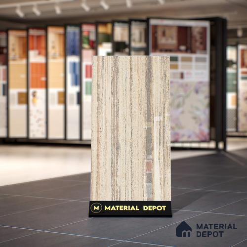 TL 00825 Travertino Classic 1200x600 mm Random Face Glossy Finish Vitrified Wall & Floor Tile - 9 mm