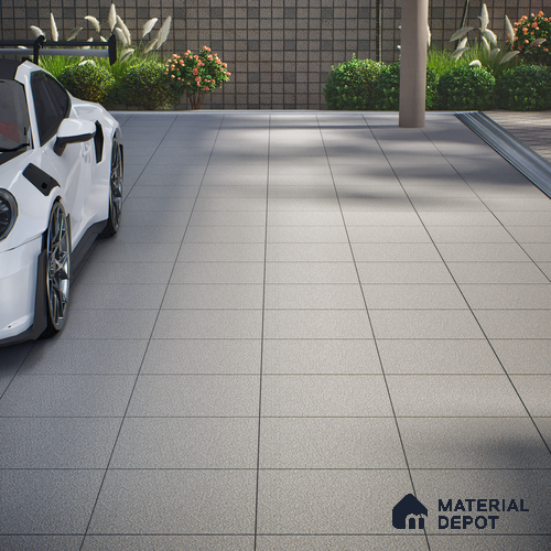 Parking Floor Tile TL 07559 Moon Ash | 16 x 16 inch | Anti Skid Matte Finish Heavy Duty Vitrified Tile - 12 mm | Suitable For Outdoor, Terrace, Balcony | Pattern Alignment May Vary | 2-3 mm Spacer is Mandatory