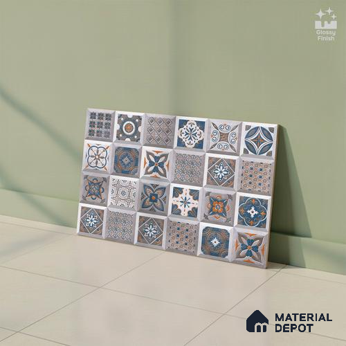 Budget Friendly Highlighter Wall Tile Value For Money TL 01881 D  18 x 12 inch - Ceramic Glossy Finish -6 mm  | Suitable for Kitchen & Bathroom