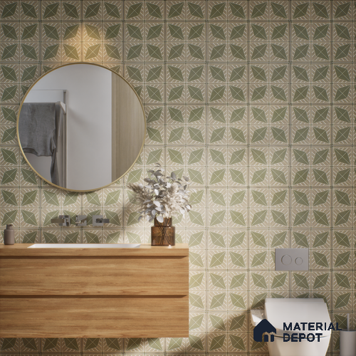 Moroccan Wall & Floor Tile TL 06075 B Leora Nero 200 x 200 mm Vitrified Carving Matte Finish - 9 mm | Ideal For Living Room, Bathroom, Kitchen | 2 mm Spacer is Mandatory | Please Expect a Slight Variation of Pattern