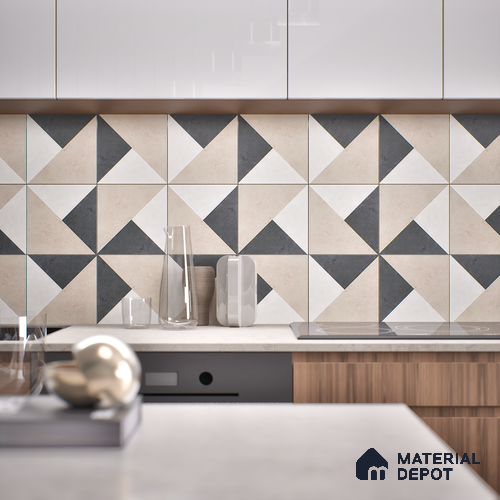 Moroccan Floor & Wall Tile TL 06055 Hexa 200 x 200 mm Vitrified Matte Finish - 9 mm | Ideal For Living Room, Bathroom, Kitchen | 2 mm Spacer is Mandatory | Please Expect a Slight Variation of Pattern