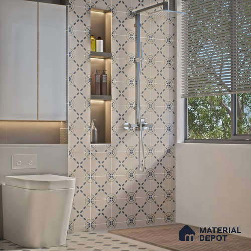 Moroccan Floor & Wall Tile TL 06059 Molise 200 x 200 mm Vitrified Matte Finish - 9 mm | Ideal For Living Room, Bathroom, Kitchen | 2 mm Spacer is Mandatory | Please Expect a Slight Variation of Pattern