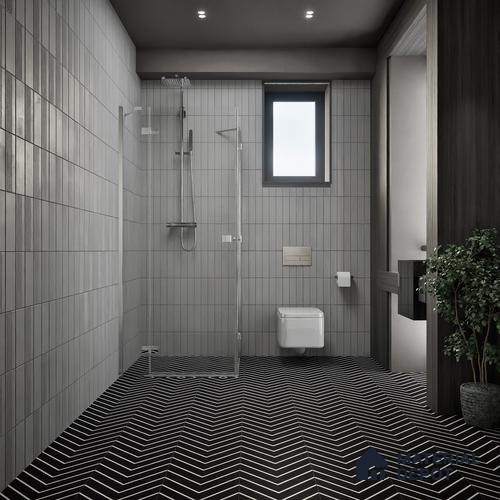 Moroccan Floor & Wall Tile TL 05435 Morissa Monochrome Vline 1 ft x 1 ft Ceramic Matte Finish - 7.5 mm | Suitable for Bathroom, Kitchen, Balcony (Sample)