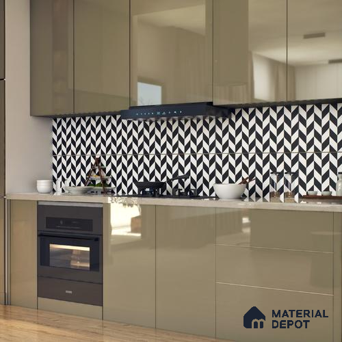 Moroccan Floor & Wall Tile TL 05439 Morissa Monochrome Rey 1 ft x 1 ft Ceramic Matte Finish - 7.5 mm | Suitable for Bathroom, Kitchen, Balcony | Please Expect a Slight Variation of Pattern