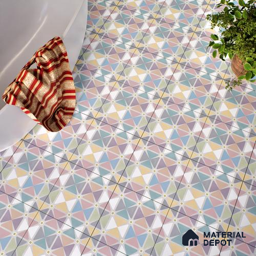 Multifired Moroccan Floor & Wall Tile TL 05694 Zellige Garden Mist 1 ft x 1 ft Vitrified Matte Finish - 9 mm | Suitable for Bathroom, Kitchen & Backsplash