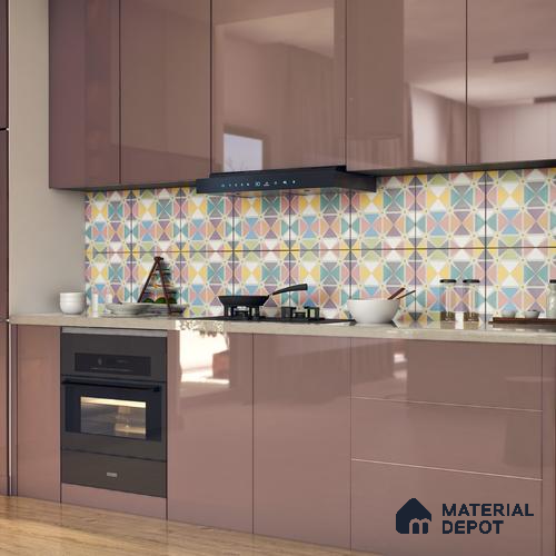 Multifired Moroccan Floor & Wall Tile TL 05694 Zellige Garden Mist 1 ft x 1 ft Vitrified Matte Finish - 9 mm | Suitable for Bathroom, Kitchen & Backsplash