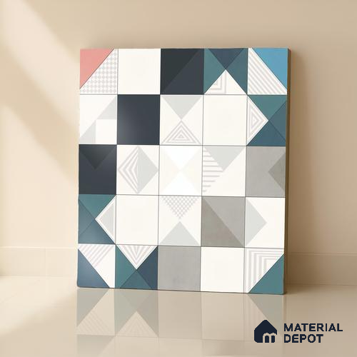 Multifired Moroccan Floor & Wall Tile TL 05686 Zellige Seville Azure 1 ft x 1 ft Vitrified Matte Finish - 9 mm | Suitable for Bathroom, Kitchen & Backsplash