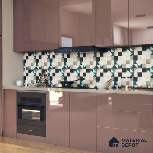 Multifired Moroccan Floor & Wall Tile TL 05686 Zellige Seville Azure 1 ft x 1 ft Vitrified Matte Finish - 9 mm | Suitable for Bathroom, Kitchen & Backsplash