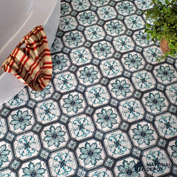 Multifired Moroccan Floor & Wall Tile TL 05659 Zellige Silver Fresco 1 ft x 1 ft Vitrified Matte Finish - 9 mm | Suitable for Bathroom, Kitchen & Backsplash