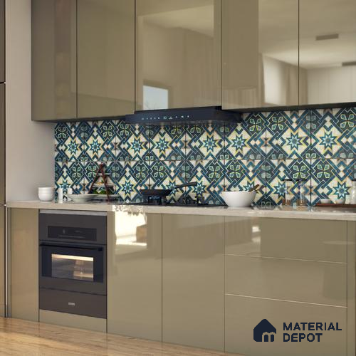 Multifired Moroccan Floor & Wall Tile TL 05659 Zellige Silver Fresco 1 ft x 1 ft Vitrified Matte Finish - 9 mm | Suitable for Bathroom, Kitchen & Backsplash