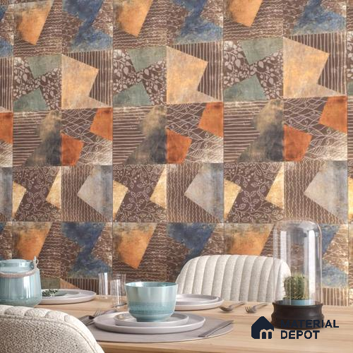 Brown Moroccan Wall Tile TL 06707 Gravier Mocha Luxe 2 ft x 4 ft Vitrified Carving Matte Finish - 9 mm | Suitable for Living Room, Bedroom, Bathroom