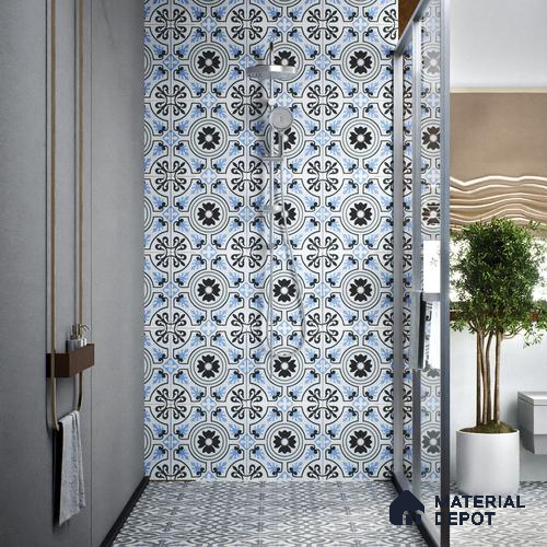 Moroccan Tile TL 04788 Zellige Fez Garden Multi Colour 1 ft x 1 ft Vitrified Matte Finish - 11 mm | Suitable for Kitchen, Bathroom, Balcony Floor & Wall | Please Expect a Slight Variation of Pattern