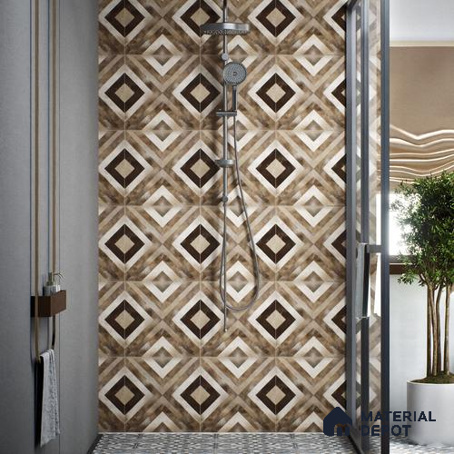 Moroccan Tile TL 04790 Zellige Rustic X Factor Multi Colour 1 ft x 1 ft Vitrified Matte Finish - 11 mm | Suitable for Kitchen, Bathroom, Balcony Floor & Wall | Please Expect a Slight Variation of Pattern