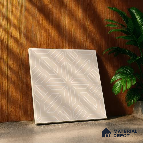 Moroccan Floor & Wall Tile TL 05089 Bauhaus Amber Glow 1 ft x 1 ft Ceramic Matte Finish - 9 mm | Suitable for Bathroom, Kitchen, Balcony | Please Expect a Slight Variation of Pattern