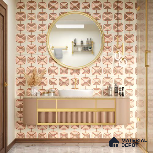Moroccan Wall Tile TL 05082 Bauhaus Beige Box 1 ft x 1 ft Ceramic Matte Finish - 9 mm | Suitable for Bathroom, KitchenÃÂ &ÃÂ Balcony | Image 7