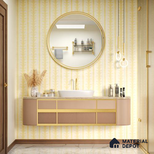 Moroccan Wall Tile TL 05065 Morissa Beige Tropical 1 ft x 1 ft Ceramic Matte Finish - 8 mm | Suitable for Bathroom, Kitchen & Balcony | Please Expect a Slight Variation of Pattern