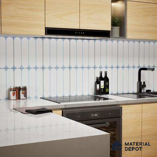 Moroccan Wall Tile Tile TL 05081 Morissa Cobalt Frost 1 ft x 1 ft Ceramic Matte Finish - 9 mm | Suitable for Bathroom, Kitchen & Balcony | Please Expect a Slight Variation of Pattern