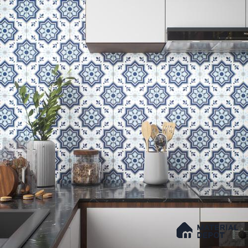 Moroccan Floor & Wall Tile TL 05054 Morissa Fez Illusion 1 ft x 1 ft Ceramic Matte Finish - 8 mm | Suitable for Bathroom, Kitchen,  Balcony | Please Expect a Slight Variation of Pattern