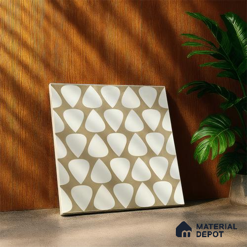 Moroccan Floor & Wall Tile TL 05091 Bauhaus Frosted Caramel 1 ft x 1 ft Ceramic Matte Finish - 9 mm | Suitable for Bathroom, Kitchen,  Balcony | Please Expect a Slight Variation of Pattern