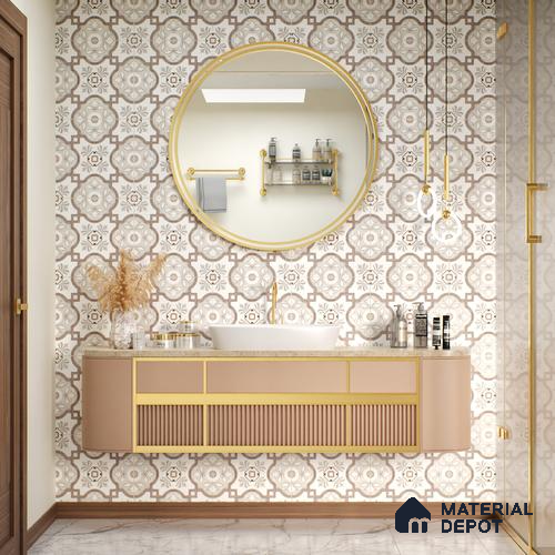Moroccan Floor & Wall Tile TL 05077 Morissa Gunmetal Abstract Grey 1 ft x 1 ft Ceramic Matte Finish - 8 mm | Suitable for Bathroom, Kitchen,ÃÂ Balcony | Image 7