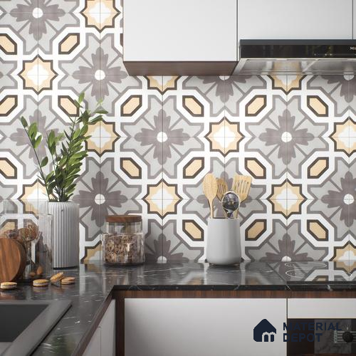Moroccan Floor & Wall Tile TL 05050 Morissa Marrakech Maze 1 ft x 1 ft Ceramic Matte Finish - 7.5 mm | Suitable for Bathroom, Kitchen, Balcony
