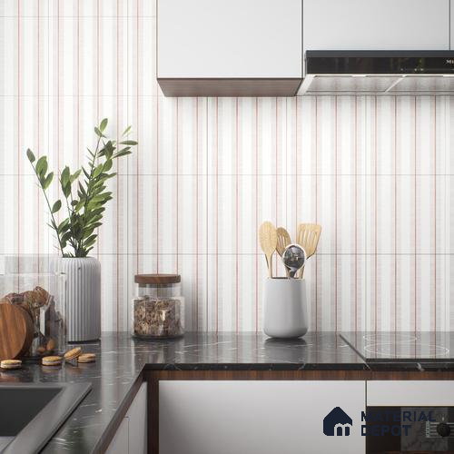 Moroccan Floor & Wall Tile TL 05056 Morissa Metallic Bronze Line 1 ft x 1 ft Ceramic Matte Finish - 8 mm | Suitable for Bathroom, Kitchen, Balcony | Please Expect a Slight Variation of Pattern