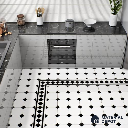 Moroccan Floor & Wall Tile TL 05052 Morissa Pentagon Monochrome Centre 1 ft x 1 ft Ceramic Matte Finish - 7.5 mm | Suitable for Bathroom, Kitchen,ÃÂÃÂ Balcony | Image 7