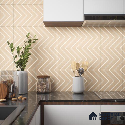 Moroccan Floor & Wall Tile TL 05049 Morissa Sahara Chevron 1 ft x 1 ft Ceramic Matte Finish - 7.5 mm | Suitable for Bathroom, Kitchen,ÃÂÃÂ Balcony | Image 7