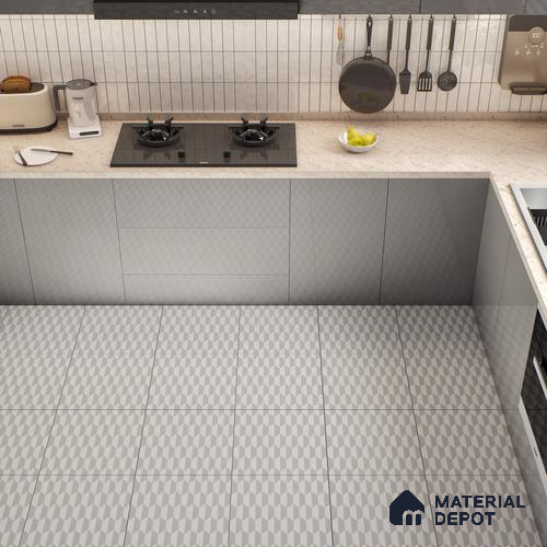 Moroccan Floor & Wall Tile TL 05063 Morissa White 3D Hexa 1 ft x 1 ft Ceramic Matte Finish - 8 mm | Suitable for Bathroom, Kitchen,  Balcony | Please Expect a Slight Variation of Pattern