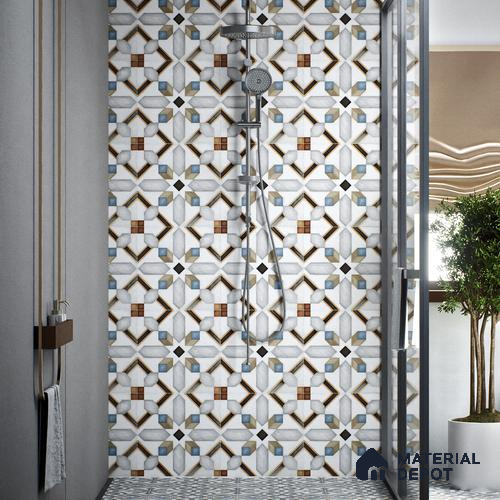Moroccan Tile TL 04792 Zellige Grey Plus Multi Colour 1 ft x 1 ft Vitrified Matte Finish - 11 mm | Suitable for Kitchen, Bathroom, Balcony Floor & Wall | Please Expect a Slight Variation of Pattern