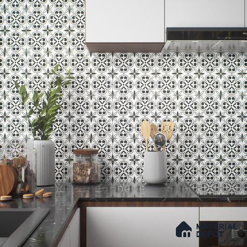 Moroccan Tile TL 05180 Zellige Medina Eclipse Multi Colour 1 ft x 1 ft Vitrified Matte Finish - 9 mm | Suitable for Kitchen, Bathroom, Balcony Floor & Wall | Please Expect a Slight Variation of Pattern