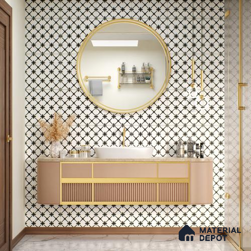 Moroccan Tile TL 05177 Zellige Moroccan Starlight Multi Colour 1 ft x 1 ft Vitrified Matte Finish - 9 mm | Suitable for Kitchen, Bathroom, Balcony Floor & Wall | Please Expect a Slight Variation of Pattern