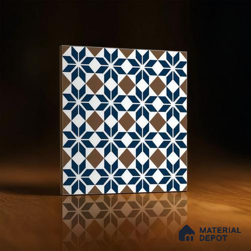 Moroccan Tile TL 05178 B Zellige Monochrome Blue Multi Colour 1 ft x 1 ft Vitrified Matte Finish - 9 mm | Suitable for Kitchen, Bathroom, Balcony Floor & Wall | Please Expect a Slight Variation of Pattern