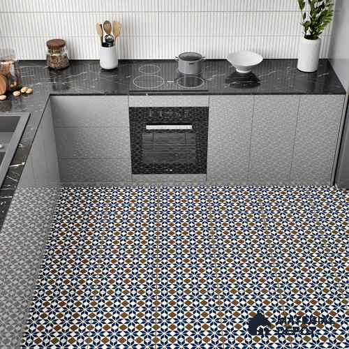 Moroccan Tile TL 05178 B Zellige Monochrome Blue Multi Colour 1 ft x 1 ft Vitrified Matte Finish - 9 mm | Suitable for Kitchen, Bathroom, Balcony Floor & Wall | Please Expect a Slight Variation of Pattern